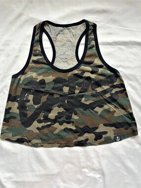 Flag Nor Fail Camo Crop Tank Top